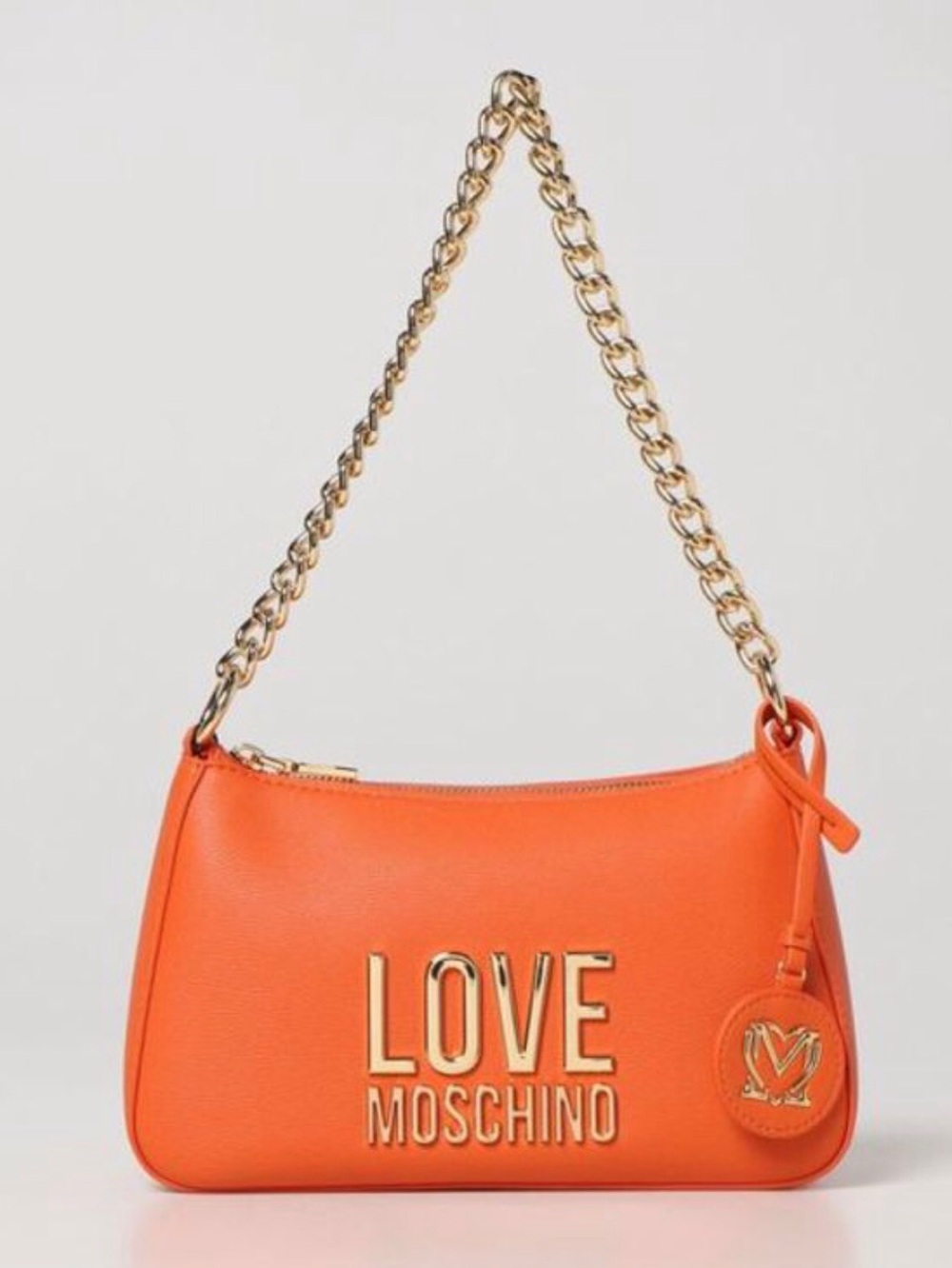 Love Moschino Orange Crossbody Bag with Gold Logo